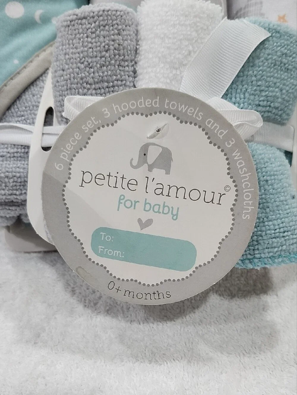 PETITE L'AMOUR BABY HOODED TOWEL AND WASHCLOTH SET